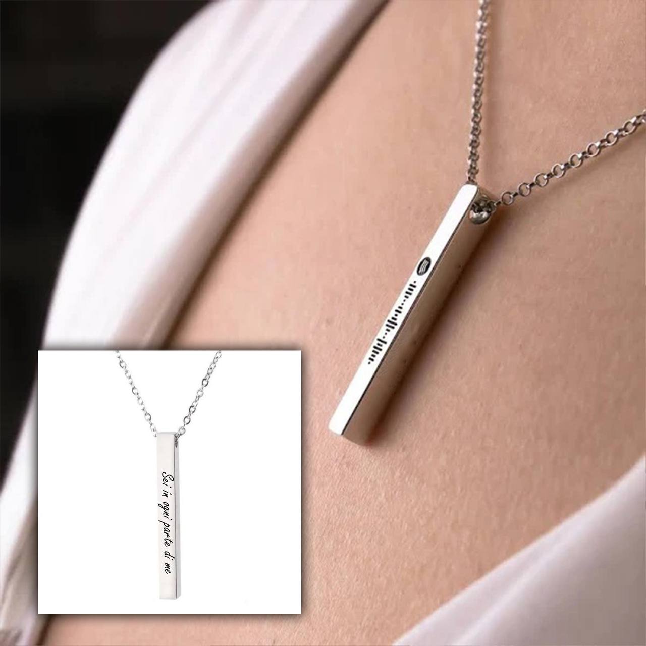 COLLANA PERSONALIZZATA IN ACCIAIO TESTO