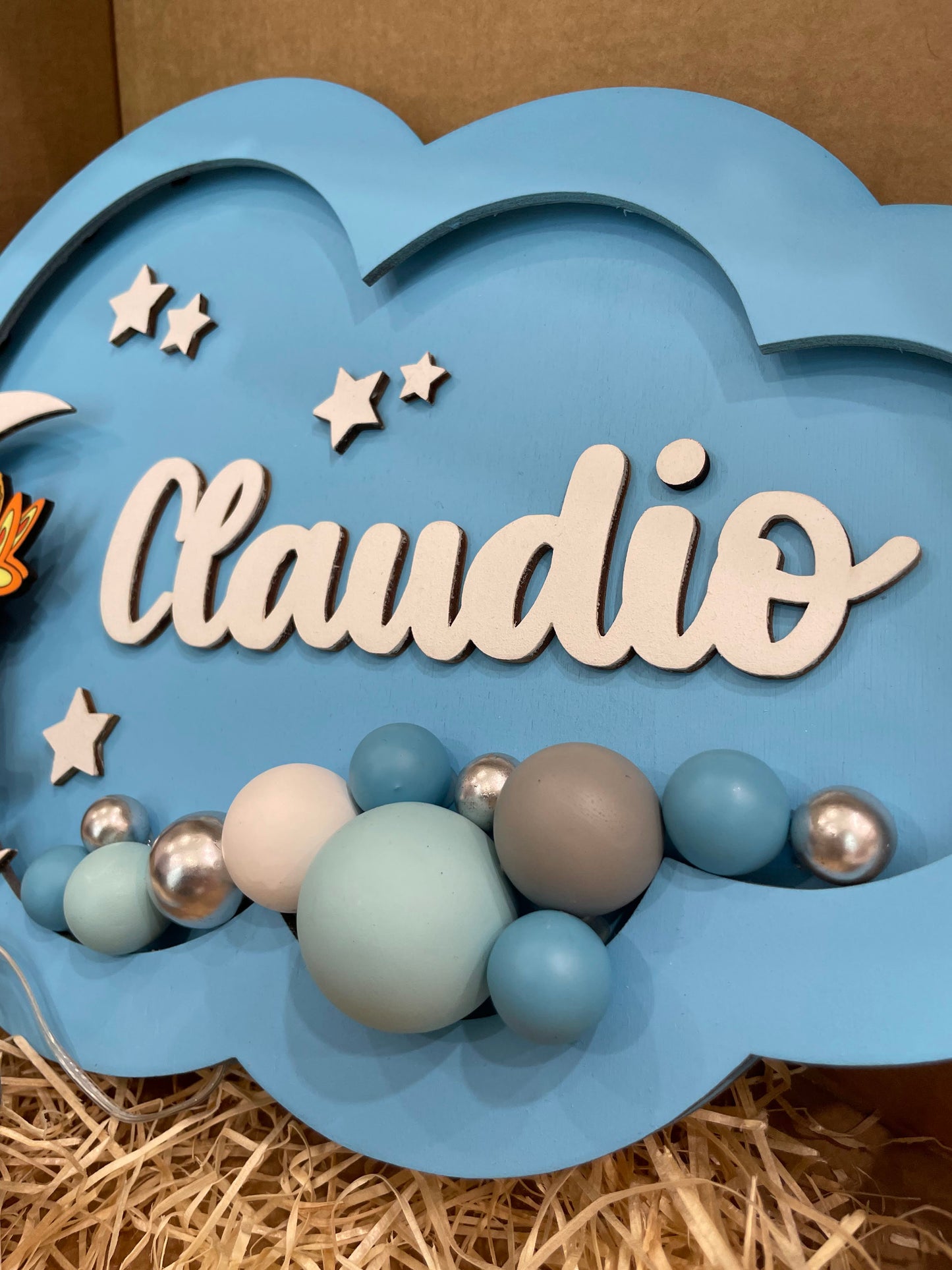 LAMPADE PALLONCINO IN LEGNO PERSONALIZZATE CON NOME PERSONAGGIO E DEDICA N