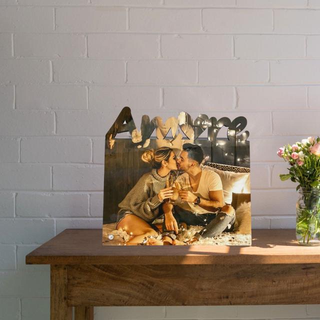 QUADRO PERSONALIZZATO COPPIA CON FOTO E FRASE