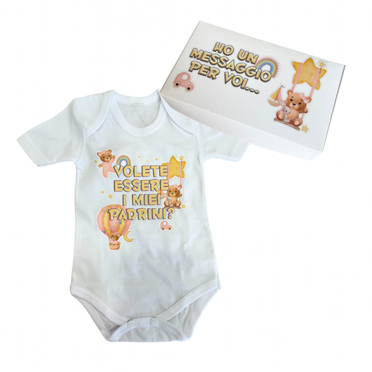 SCATOLA CON DEDICA E IMMAGINI PADRINI