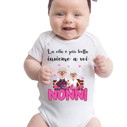 BODY PERSONALIZZATO CON DEDICA E IMMAGINI PER NONNI