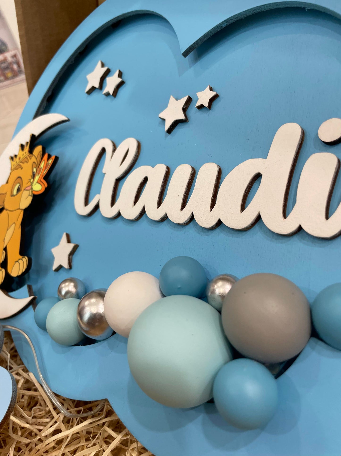 LAMPADE PALLONCINO IN LEGNO PERSONALIZZATE CON NOME PERSONAGGIO E DEDICA N