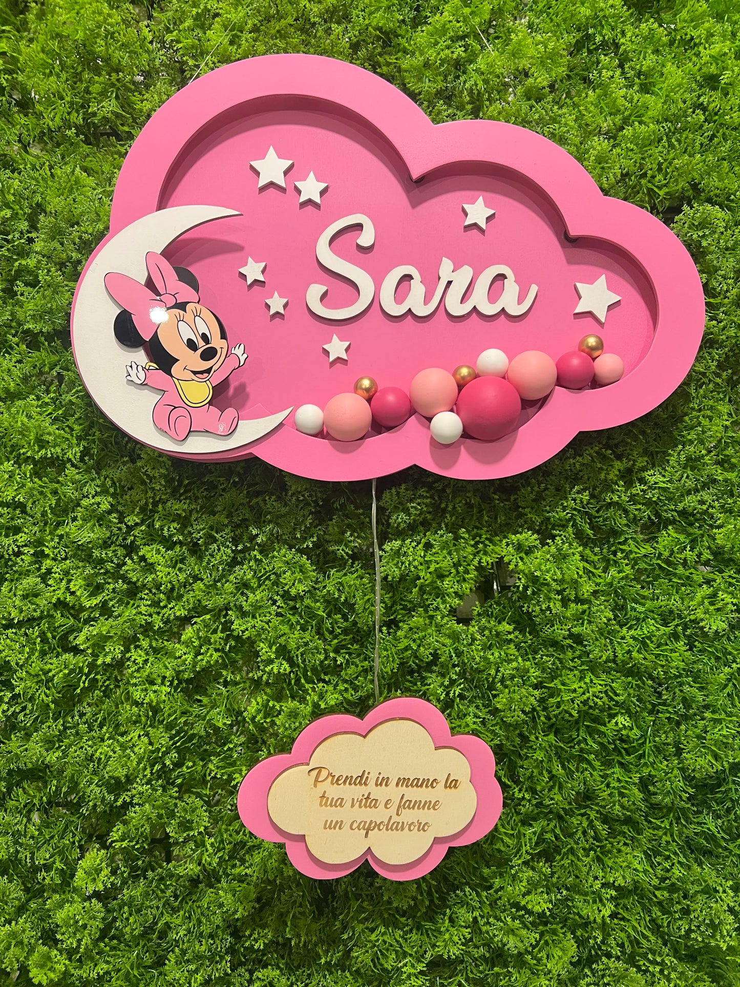 LAMPADE PALLONCINO IN LEGNO PERSONALIZZATE CON NOME PERSONAGGIO E DEDICA N