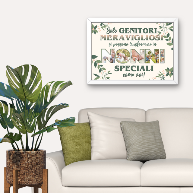 QUADRO PERSONALIZZATO CON DEDICA PER I NONNI