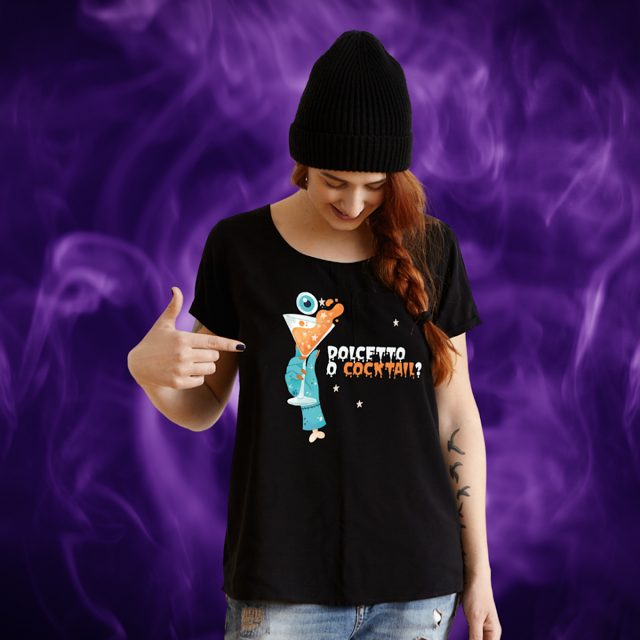 T-shirt donna “dolcetto o cocktail”
