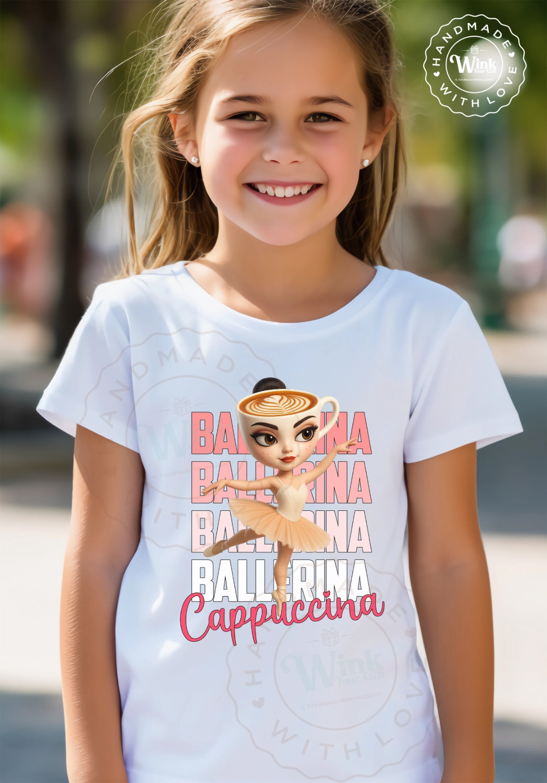 CAPPUCCINA BALLERINA - T-SHIRT BIMBO/BIMBA - Meme Italian Brainrot