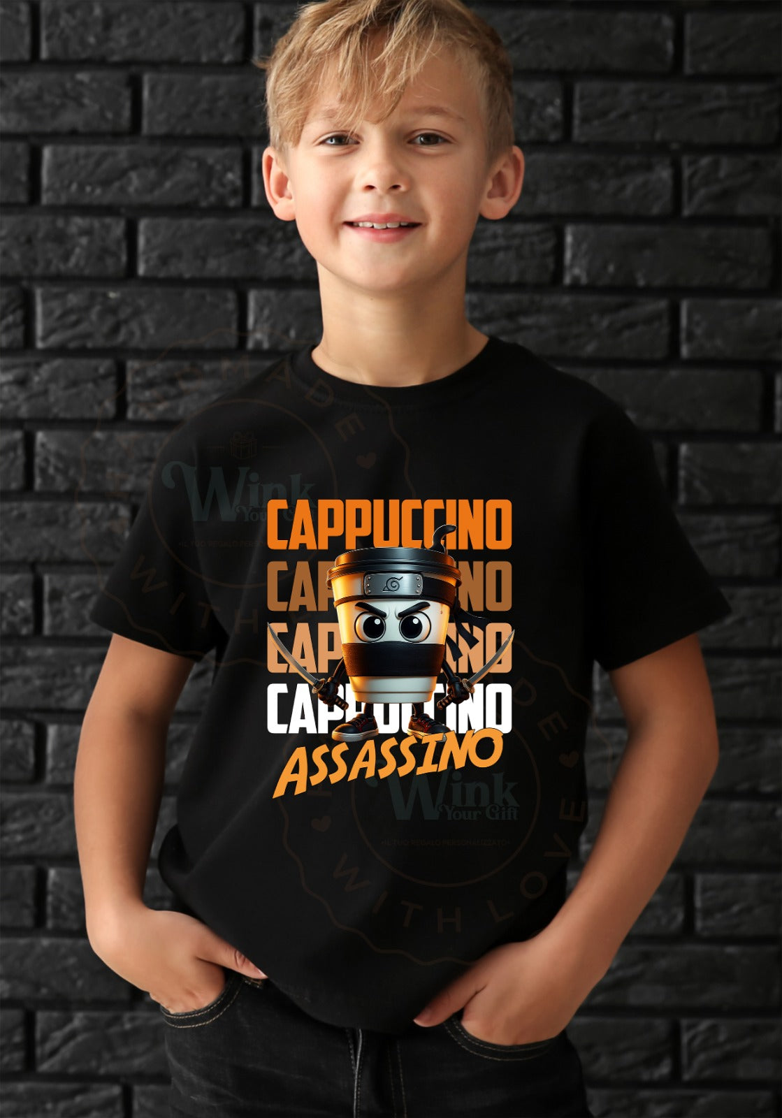 CAPPUCCINO ASSASSINO - T-SHIRT BIMBO/BIMBA - Meme Italian Brainrot