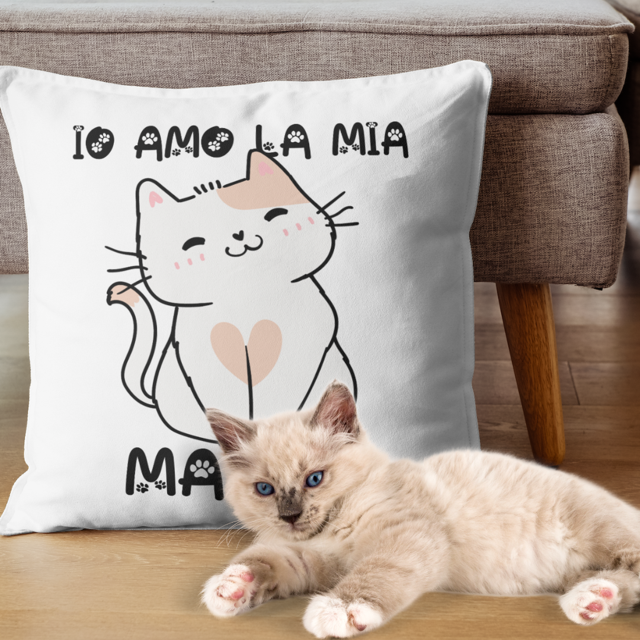 CUSCINO PERSONALIZZATO ANIMALE CON FOTO E FRASE