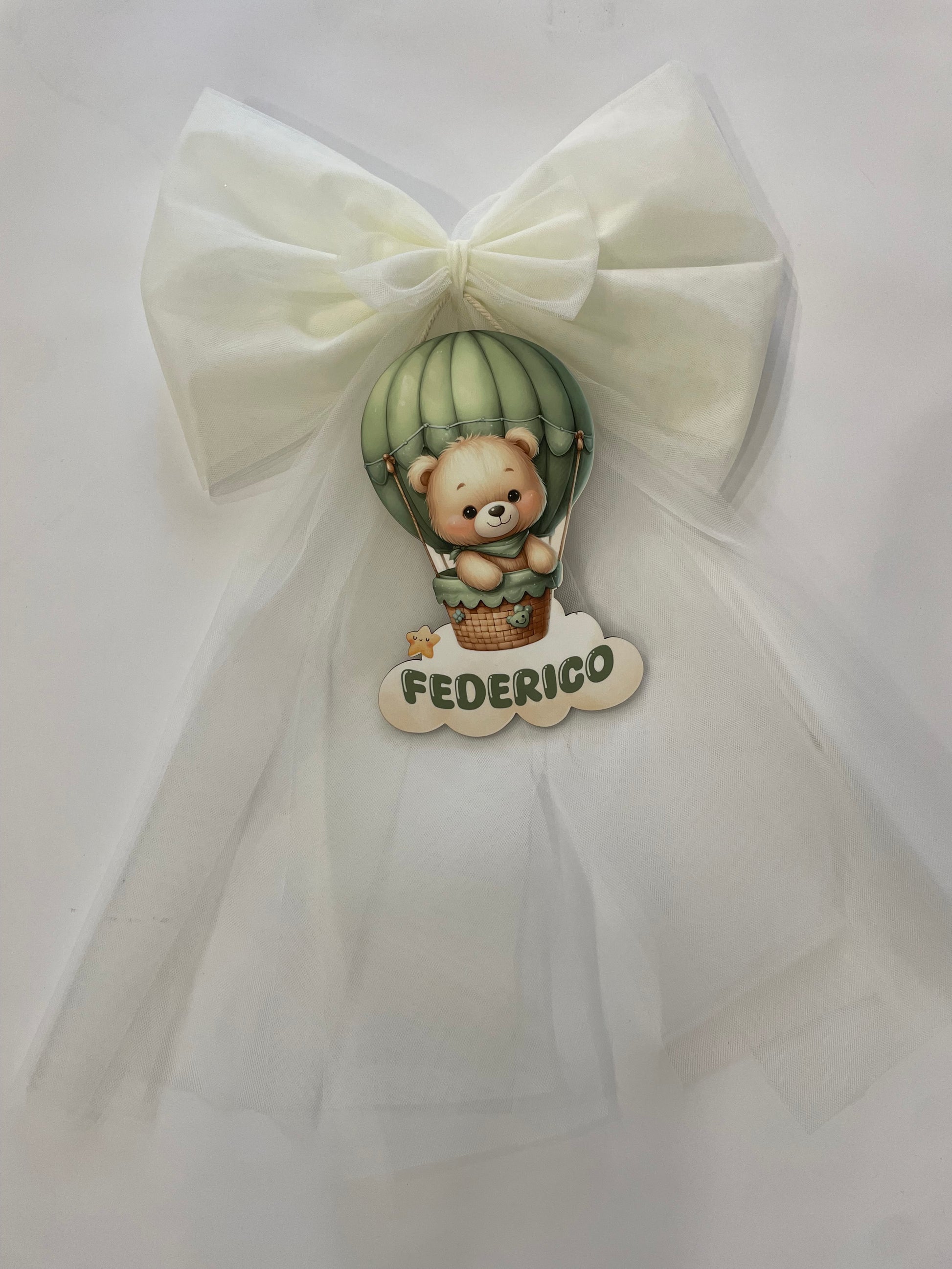 FIOCCO NASCITA BEIGE PERSONALIZZATO CON NOME