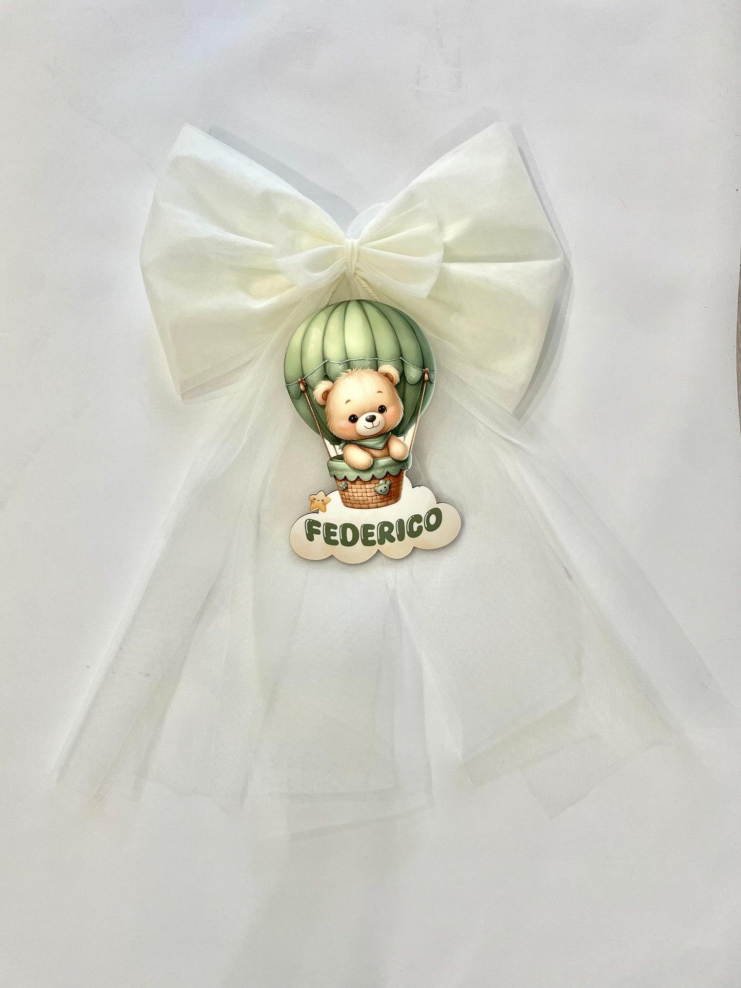 FIOCCO NASCITA BEIGE PERSONALIZZATO CON NOME