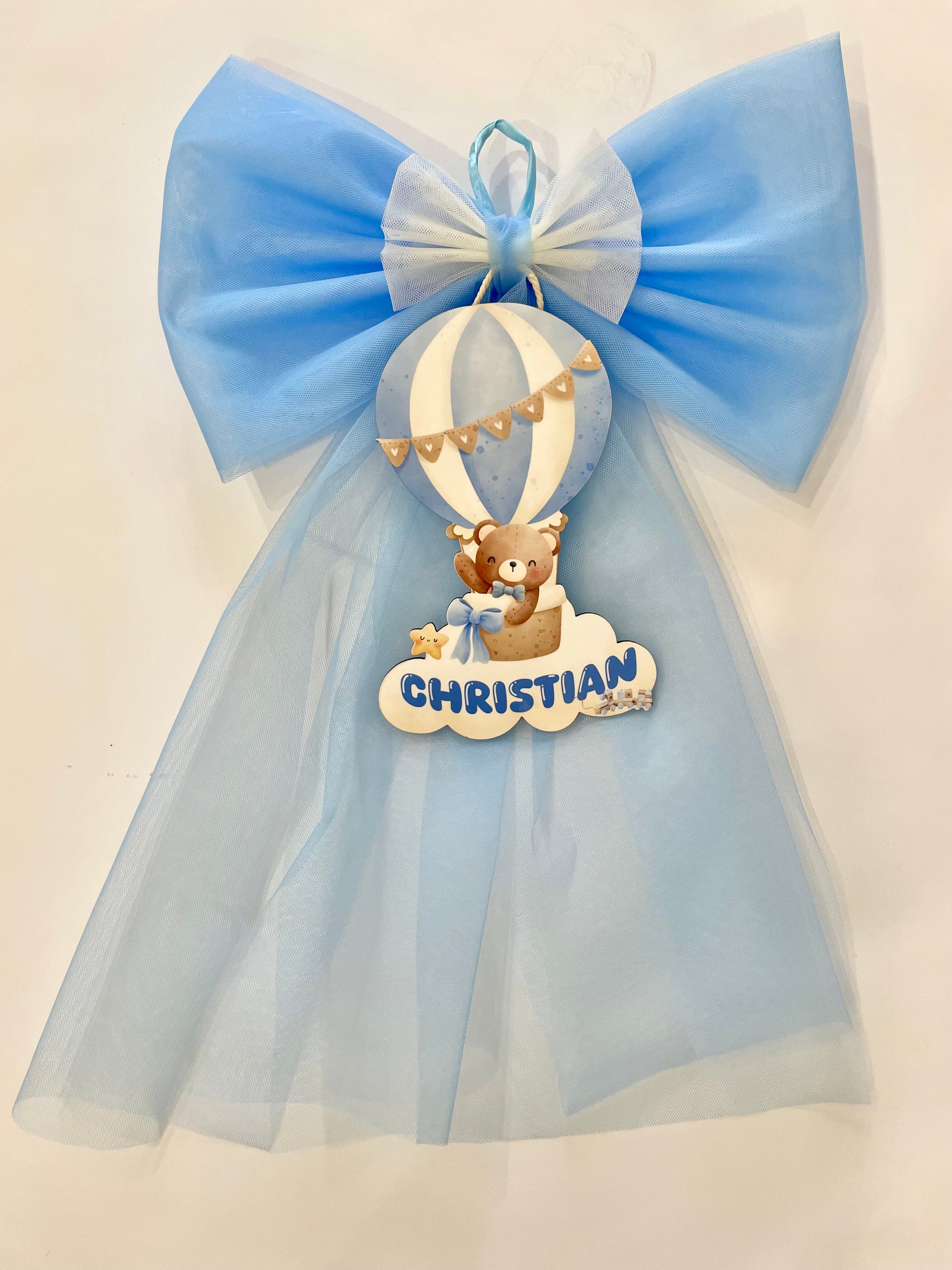 FIOCCO NASCITA BLU PERSONALIZZATO CON NOME
