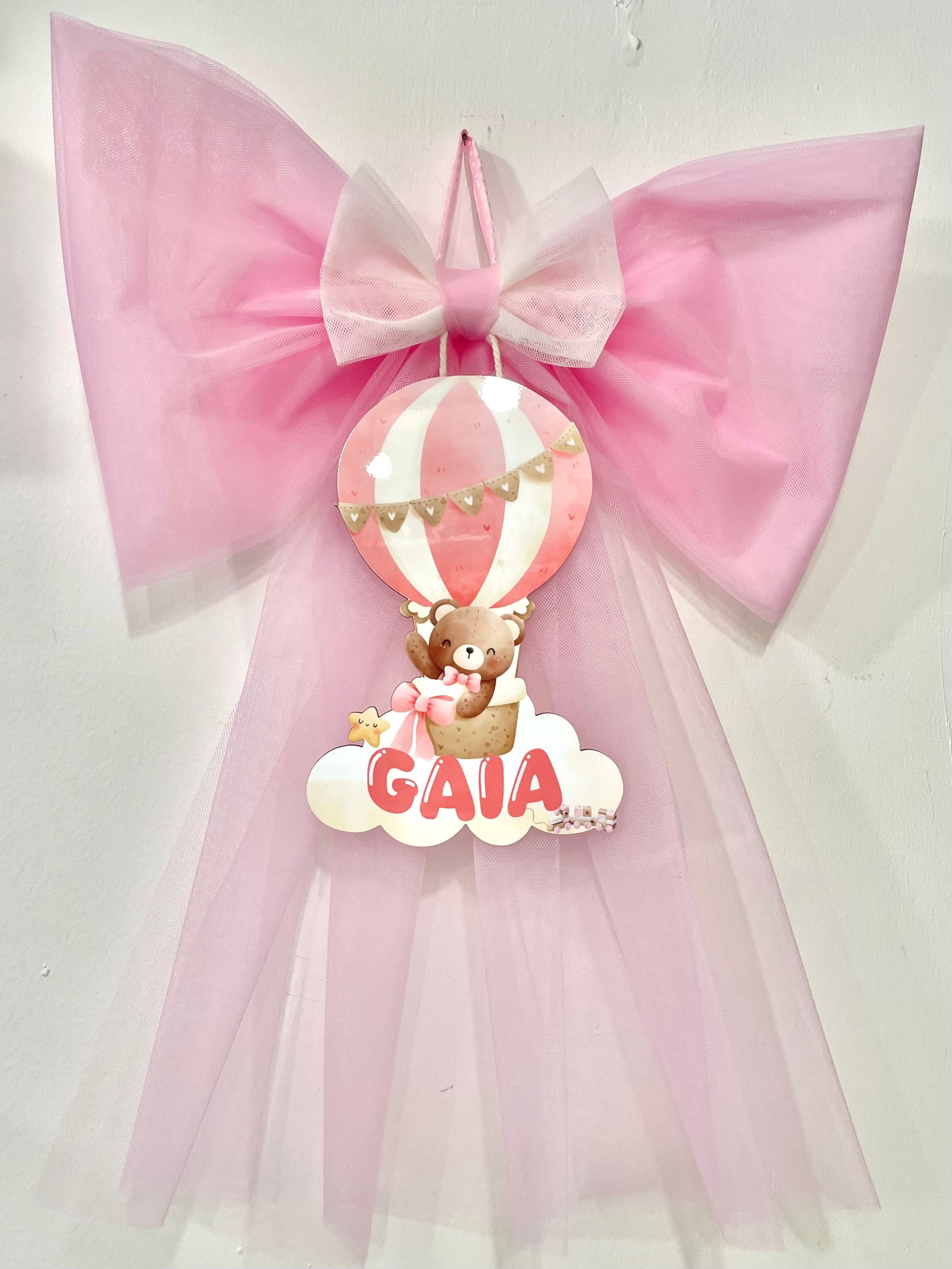 FIOCCO NASCITA ROSA PERSONALIZZATO CON NOME