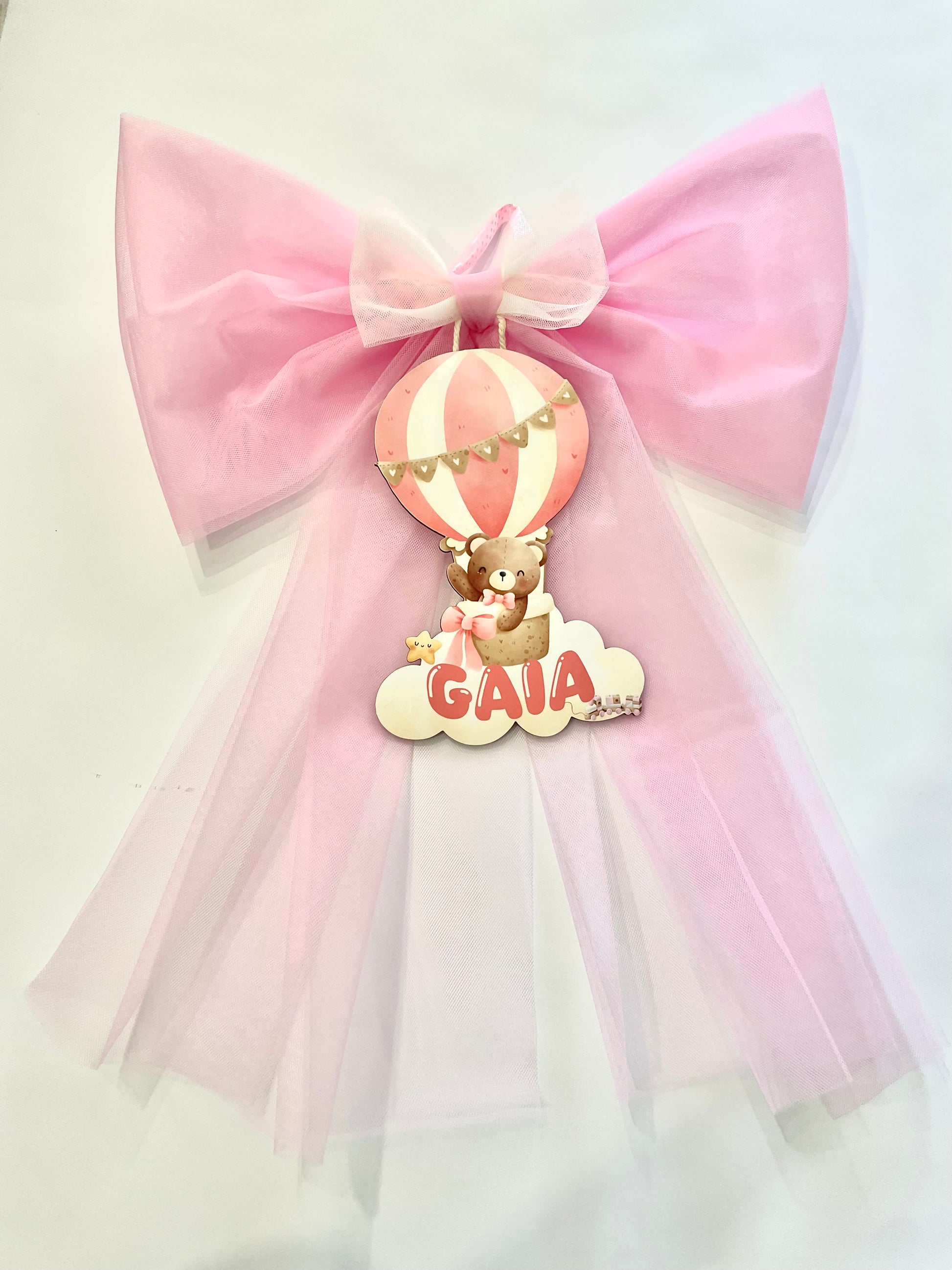 FIOCCO NASCITA ROSA PERSONALIZZATO CON NOME