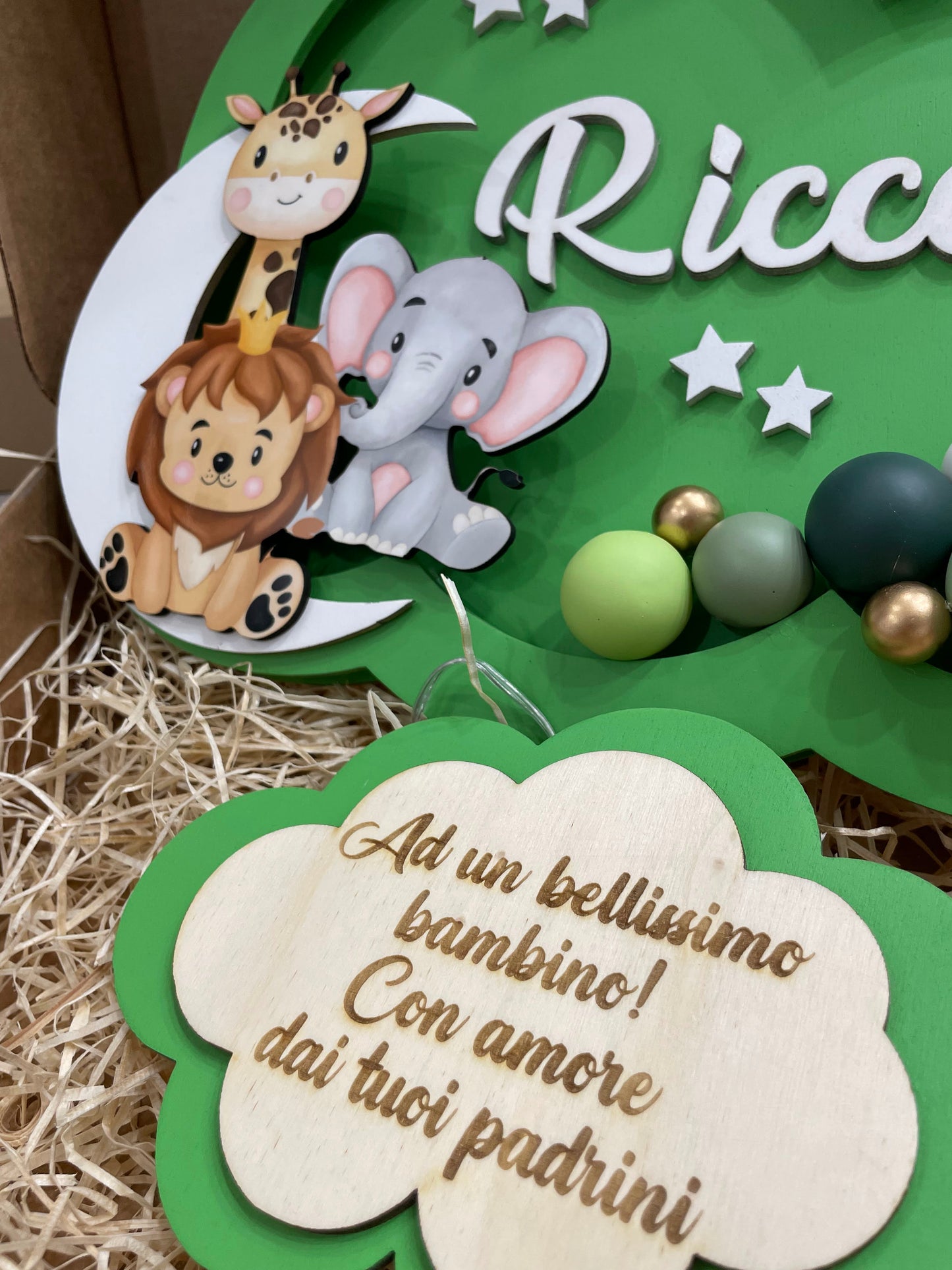 LAMPADE PALLONCINO IN LEGNO PERSONALIZZATE CON NOME PERSONAGGIO E DEDICA