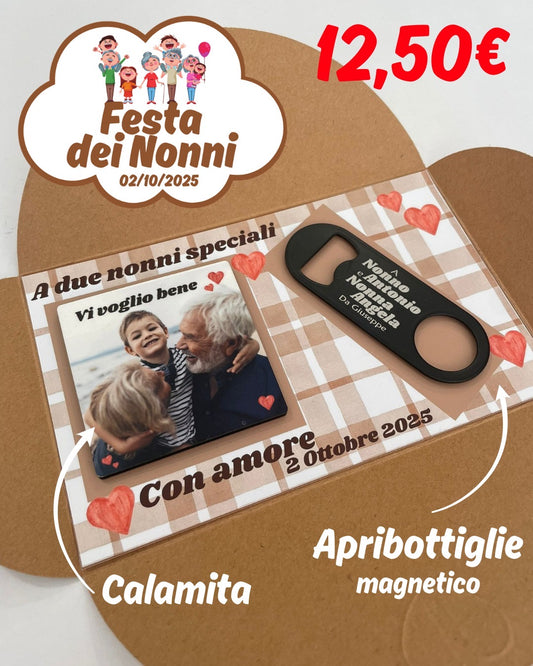 Kit regalo nonni Calamita e Apribottiglie 2