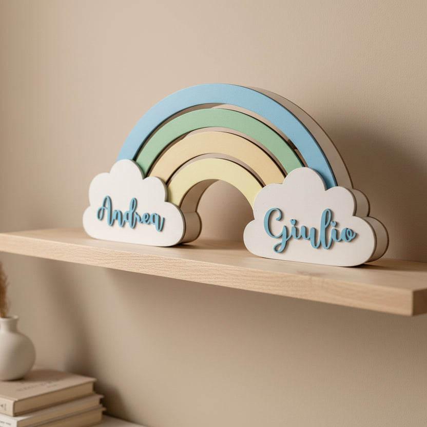 LAMPADA ARCOBALENO PERSONALIZZATA CON NOME MASCHILE BAMBINO