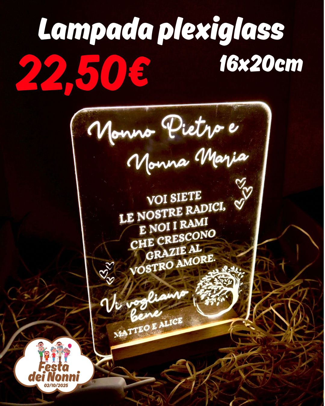 Nonni Lampada Led Plexiglass