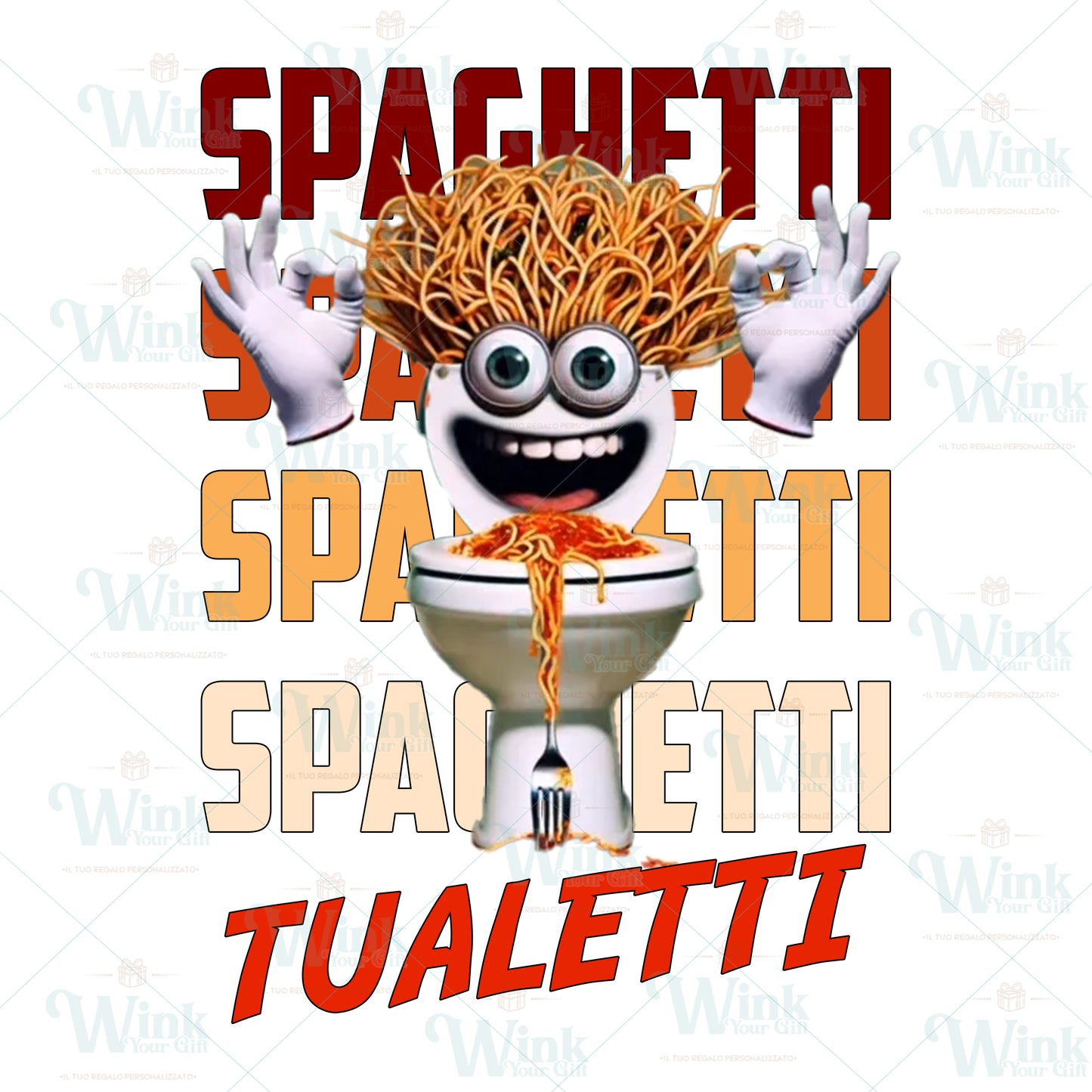 SPAGHETTI_TUALETTI KIT SCUOLA PORTAMERENDA BAVETTA TOVAGLIETTA BRAINROT