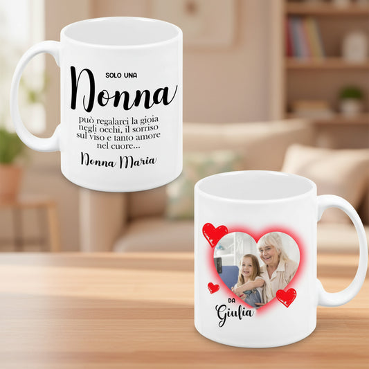 TAZZA CON FRASE E FOTO PERSONALIZZATA PER NONNI