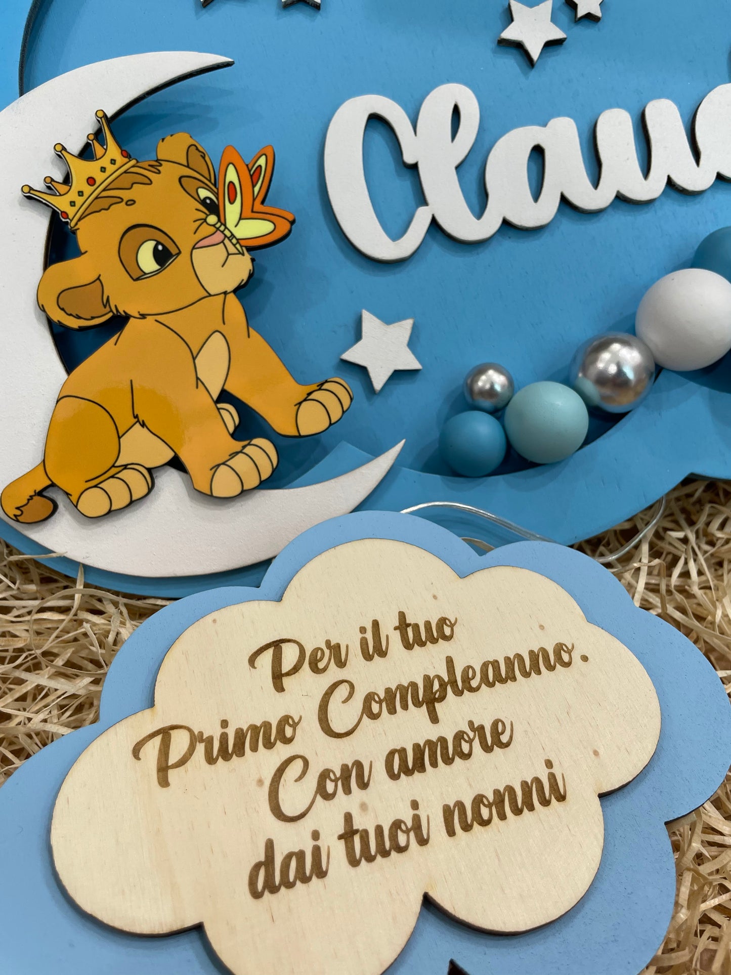 LAMPADE PALLONCINO IN LEGNO PERSONALIZZATE CON NOME PERSONAGGIO E DEDICA