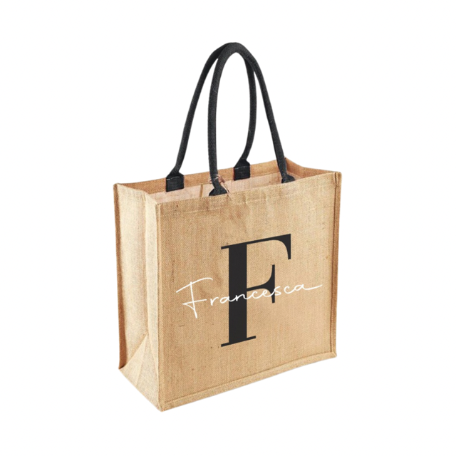 Borsa in juta personalizzata grande