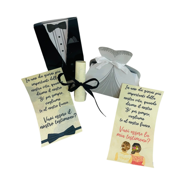 Mini box sposina con pergamena