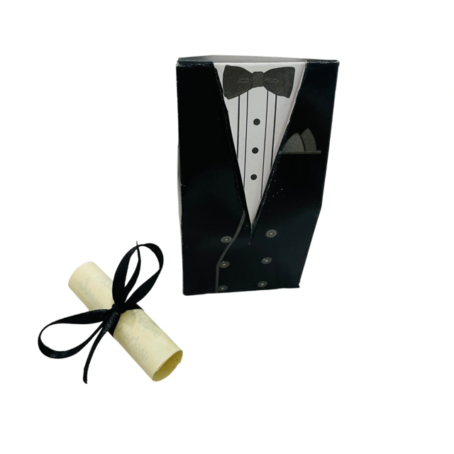 Mini box sposino con pergamena