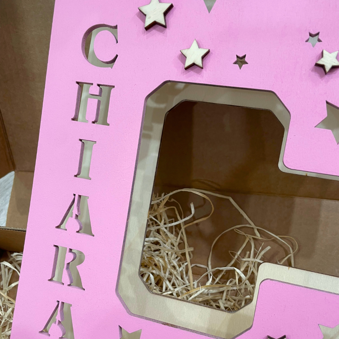LAMPADA LETTERA IN LEGNO PERSONALIZZATA CON NOME E DEDICA