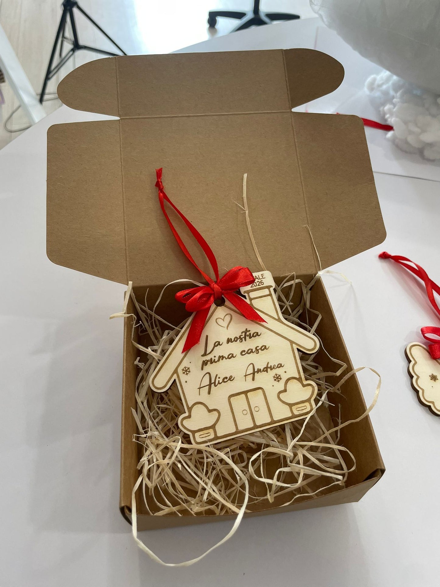 CASA Pendente di Natale in legno con dedica personalizzata