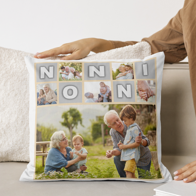 Cuscino collage nonni personalizzato.