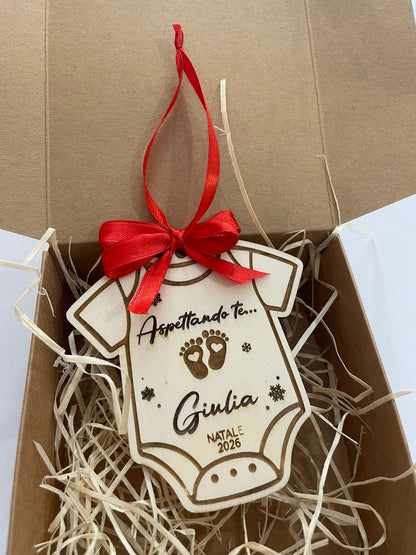 BODY Pendente di Natale in legno con dedica personalizzata