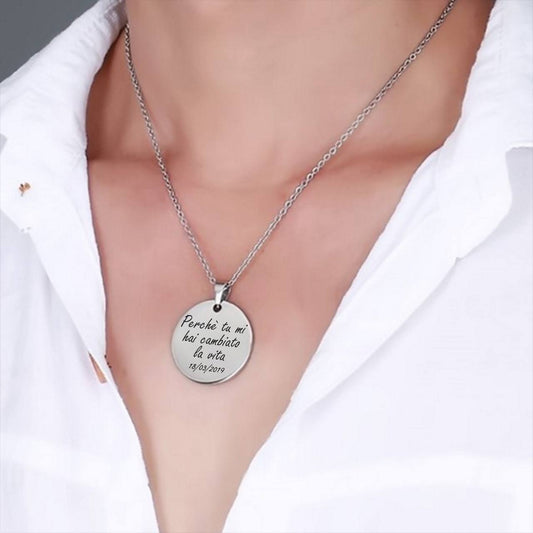 COLLANA PERSONALIZZATA IN ACCIAIO DEDICA
