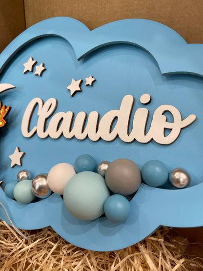 LAMPADE PALLONCINO IN LEGNO PERSONALIZZATE CON NOME PERSONAGGIO E DEDICA N