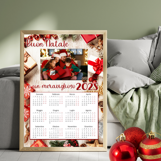 QUADRO CALENDARIO NATALIZIO PERSONALIZZATO CON FOTO E DEDICA