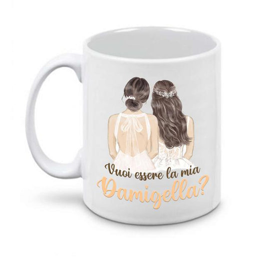 TAZZA IN CERMICA PERSONALIZZATA CON IMMAGINE DAMIGELLA
