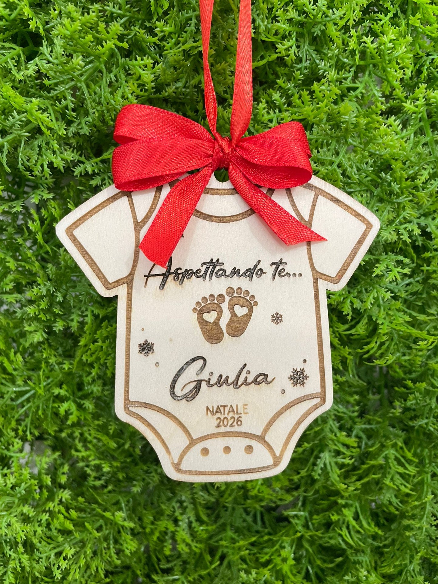 BODY Pendente di Natale in legno con dedica personalizzata