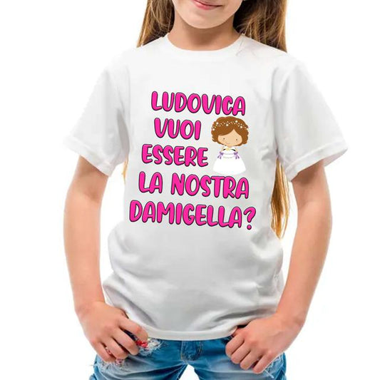 MAGLIETTA PERSONALIZZATA CON IMMAGINE DAMIGELLA