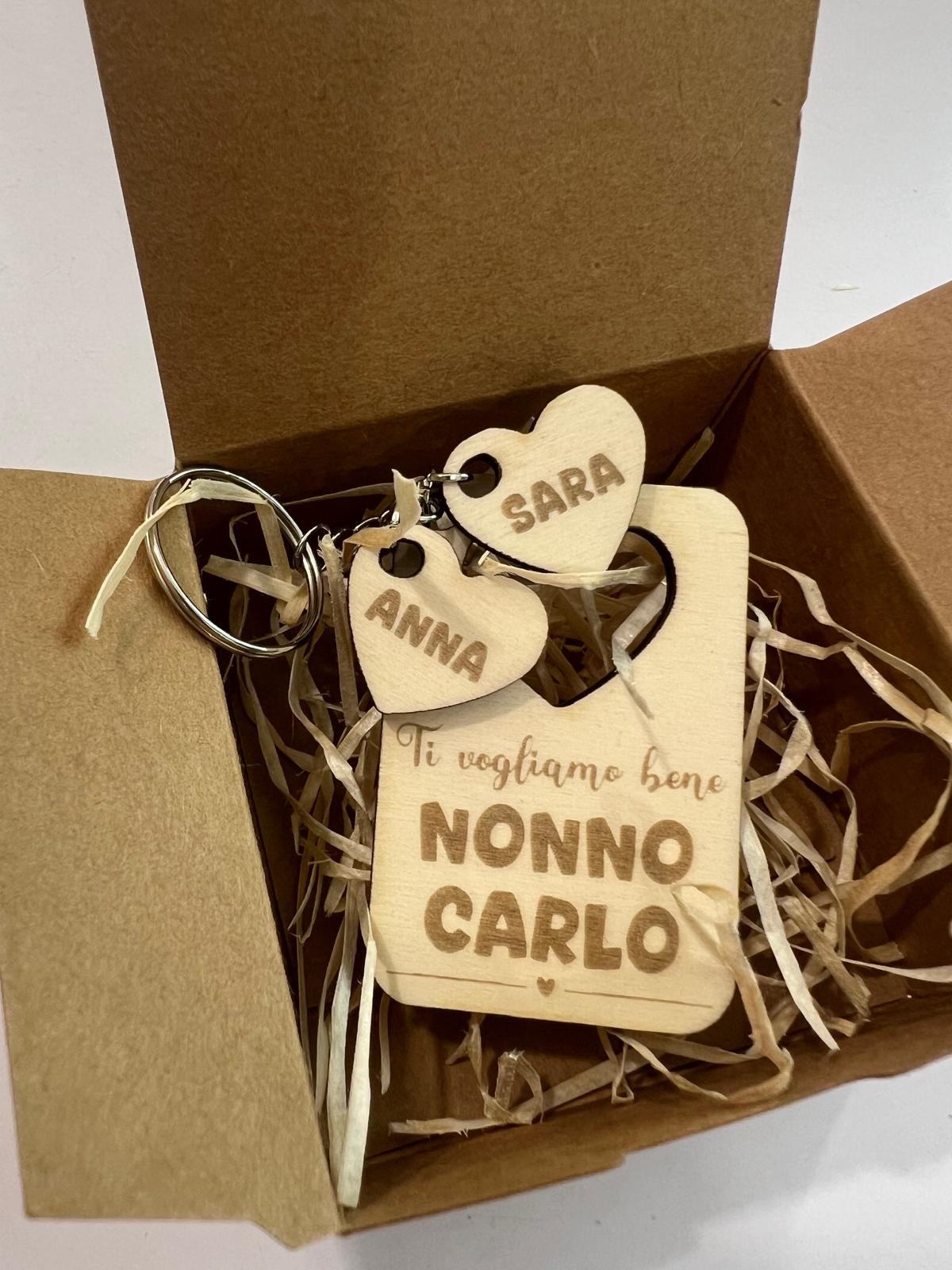 PORTACHIAVI IN LEGNO PERSONALIZZATO PER NONNI