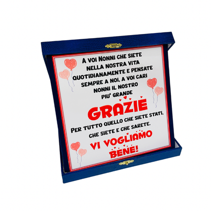 TARGA REGALO CON IMMAGINE E DEDICA PER NONNI