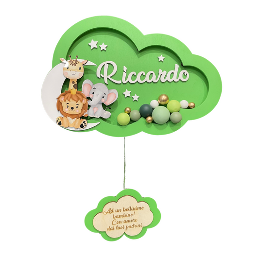 LAMPADE PALLONCINO IN LEGNO PERSONALIZZATE CON NOME PERSONAGGIO E DEDICA 