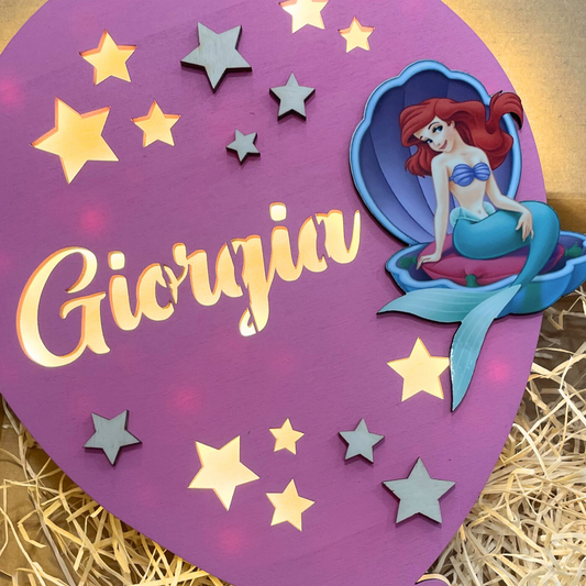 PALLONCINO PERSONALIZZATO CON NOME DEDICA E PERSONAGGIO  SIRENA