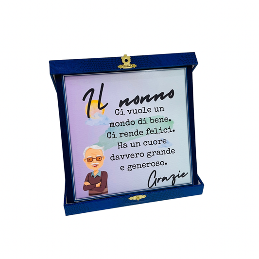 TARGA REGALO CON IMMAGINE E DEDICA PER NONNI