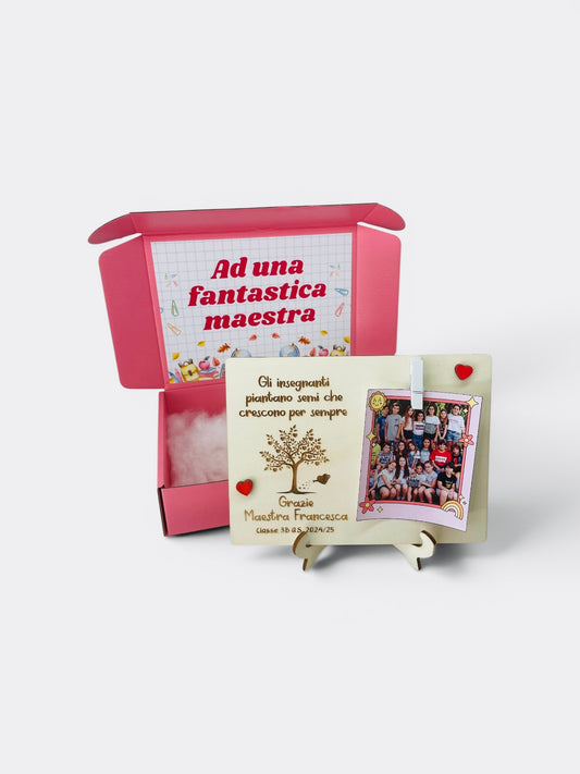 Portafoto Legno con clip Maestra