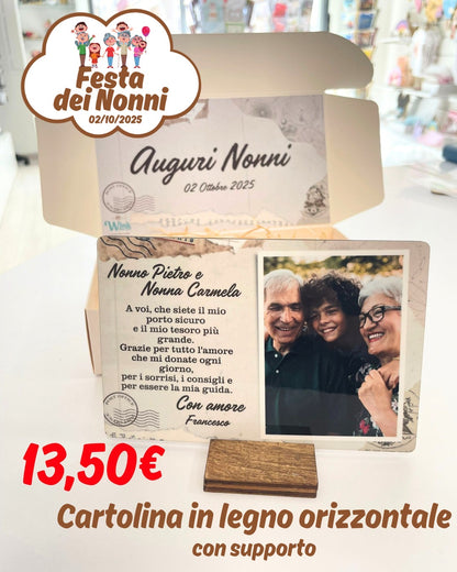 Cartolina Legno Nonni