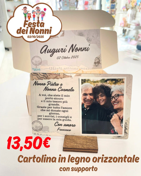 Cartolina Legno Nonni
