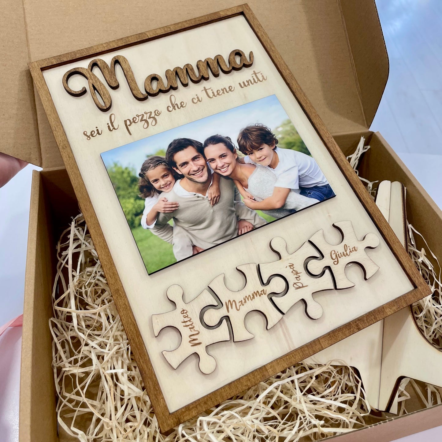Quadretto in legno con foto e puzzle