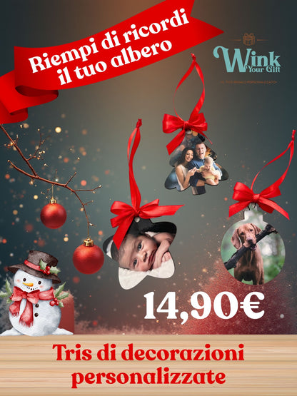 Tris Decorazioni di Natale con foto