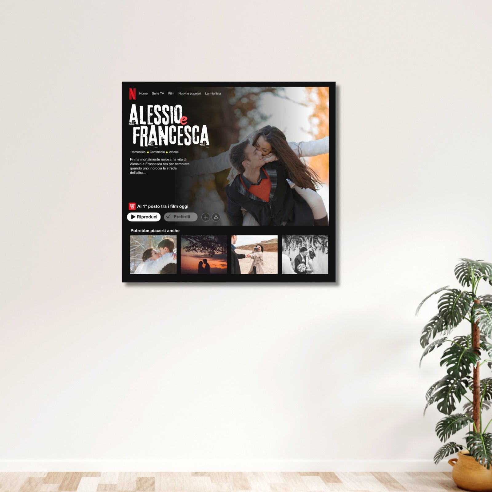 QUADRO TELA SERIE TV CON FOTO E DEDICA PERSONALIZZATO 