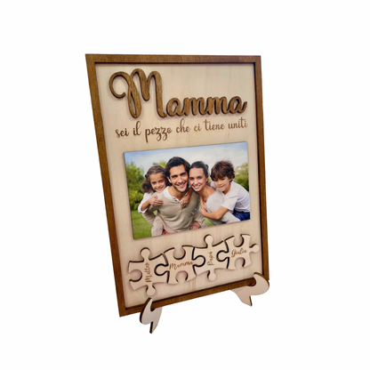 Quadretto in legno con foto e puzzle