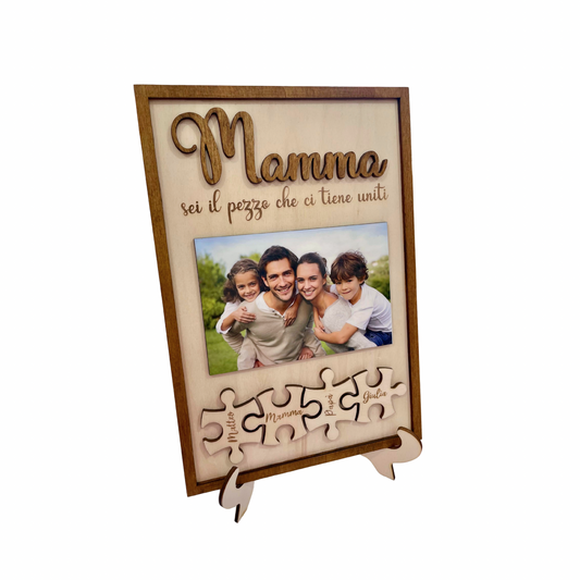 Quadretto in legno con foto e puzzle